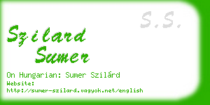 szilard sumer business card
